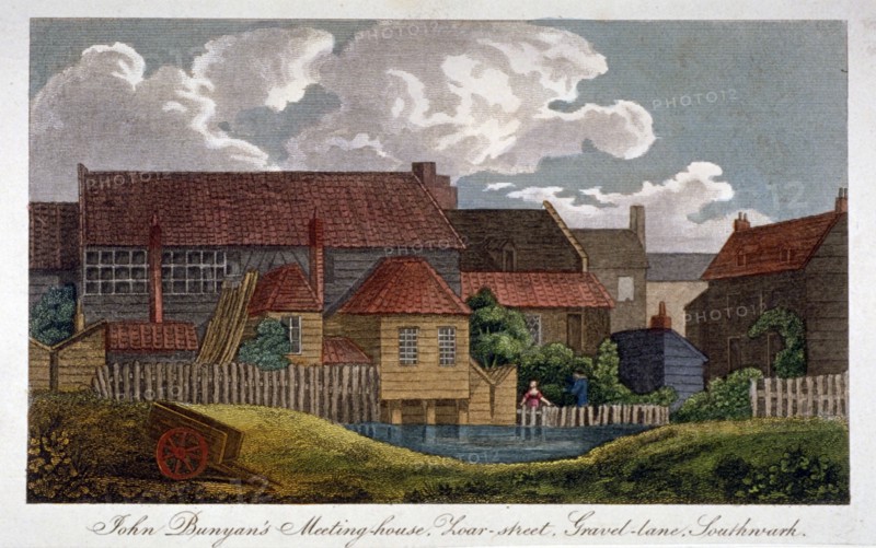 South-east view of John Bunyan's meeting house, Southwark, London, c1810. Artist: Anon
