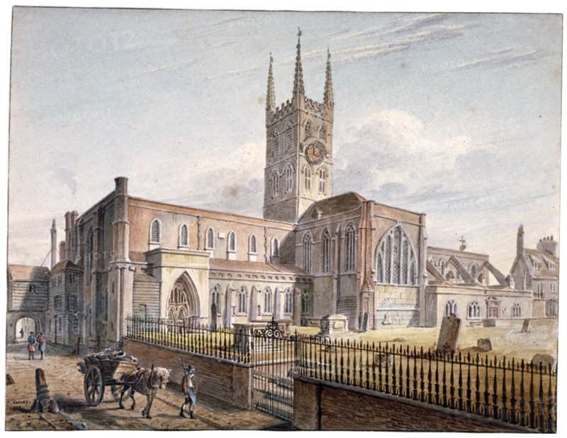 St Saviour's Church, Southwark, London, 1811. Artist: John Coney
