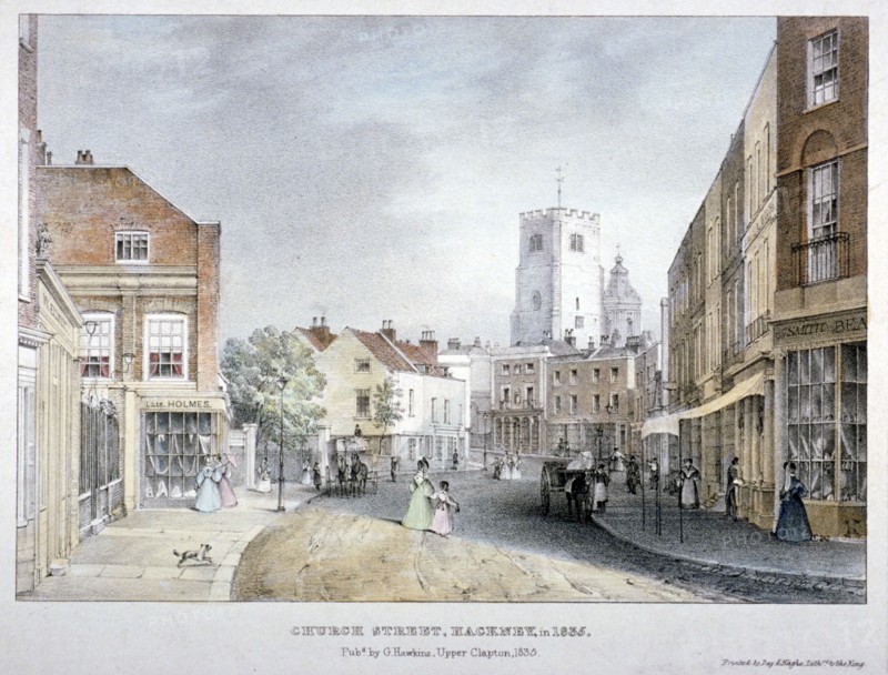 Church Street, Hackney, London, 1835. Artist: Day & Haghe