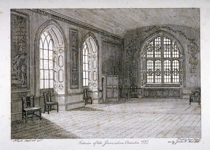 Interior view of the Jerusalem Chamber in Westminster Abbey, London, 1805. Artist: Frederick Nash