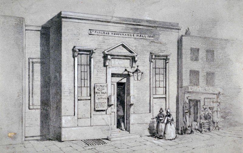 Occasional Chapel, Weir's Passage and Temperance Hall, St Pancras, London, 1855. Artist: Thomas Hosmer Shepherd