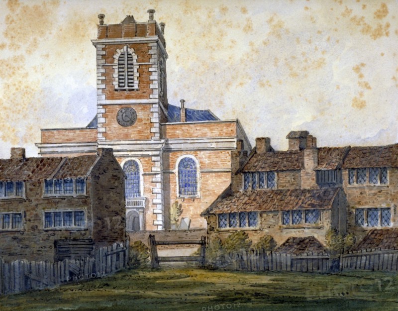 Church of St Matthew, Bethnal Green, London, c1815. Artist: William Pearson