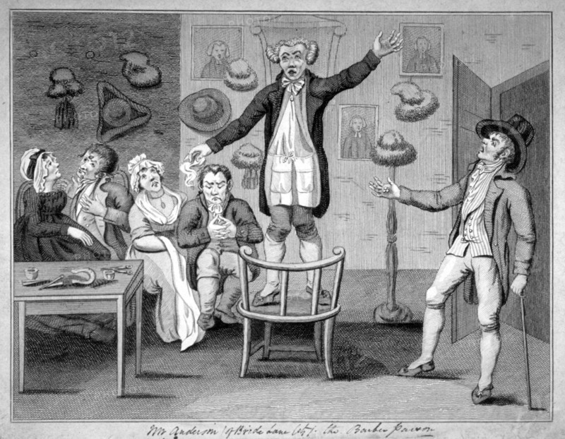 Mr Anderson (of Bride Lane, City) the barber parson', 1780. Artist: Anon