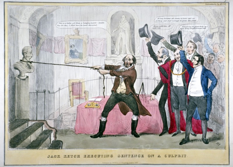 Jack Ketch executing sentence on a culprit', 1832. Artist: Anon