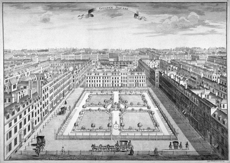 Golden Square, Westminster, London, 1754. Artist: Sutton Nicholls