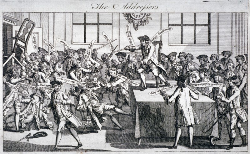 'The addressers', 1769. Artist: Anon