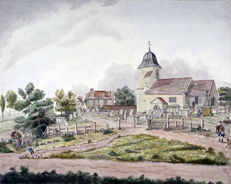 St Pancras Old Church, London, 1761. Artist: William Pennington