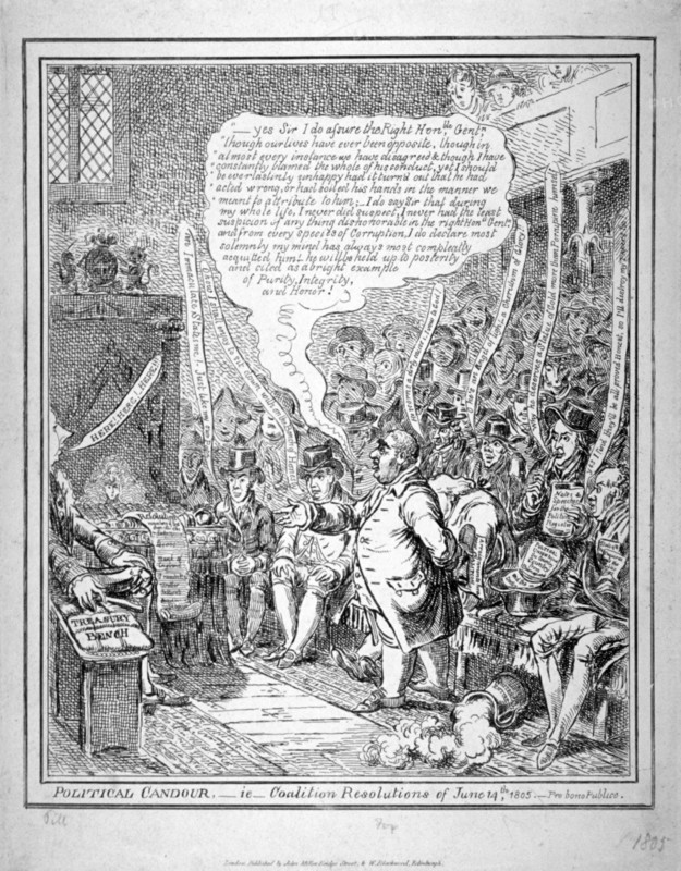 Political candour - ie Coalition resolutions of June 14th 1805...', 1805. Artist: Anon