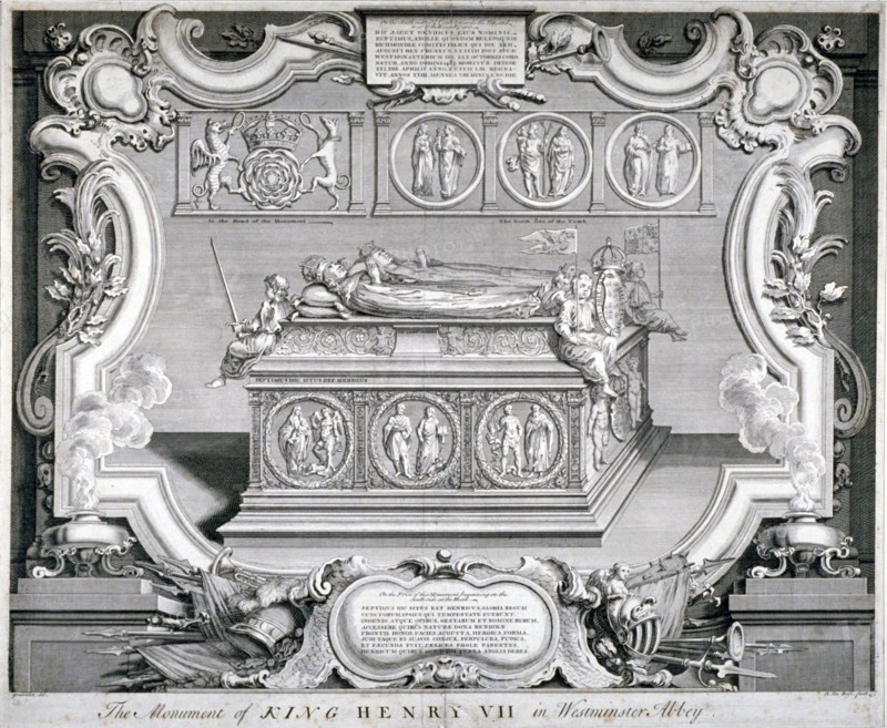 Tomb of Henry VII and Queen Elizabeth, Westminster Abbey, London, c1750. Artist: Claude Dubosc