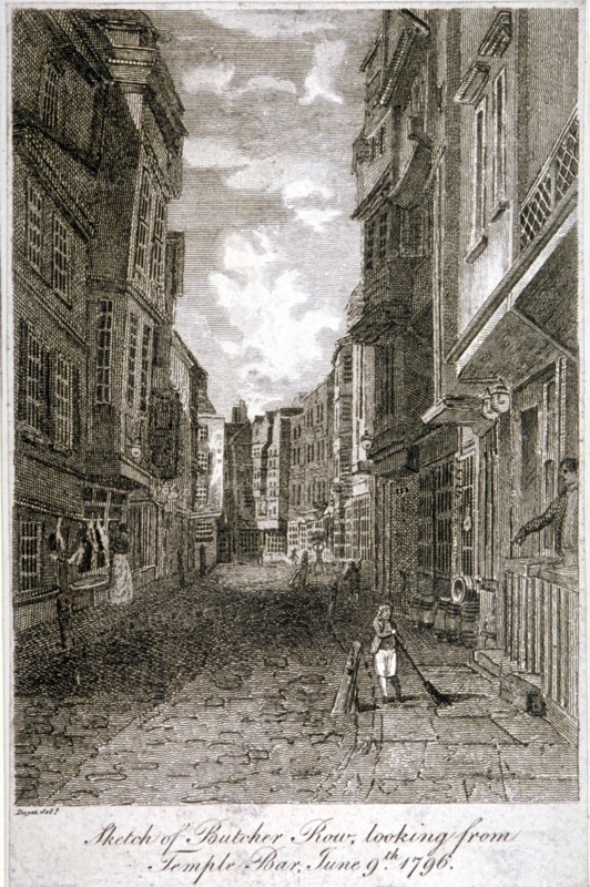 Butcher Row, Westminster, London, 1796. Artist: Edward Dayes
