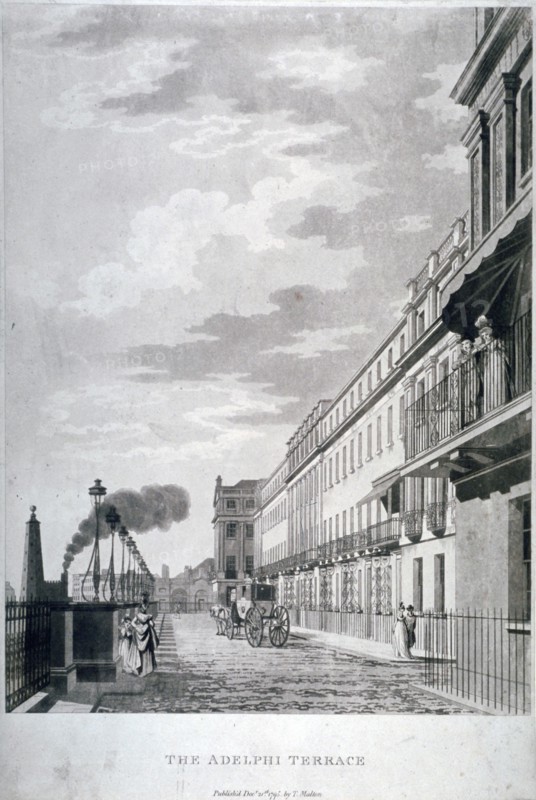 View of the Adelphi Terrace, Westminster, London, 1768. Artist: Anon