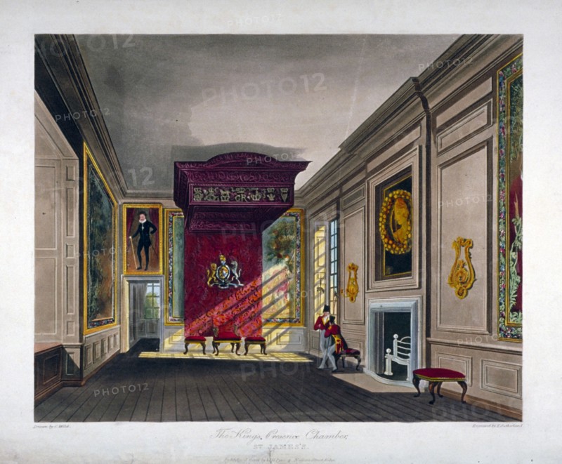 Interior view of St James's Palace, Westminster, London, 1816. Artist: Thomas Sutherland