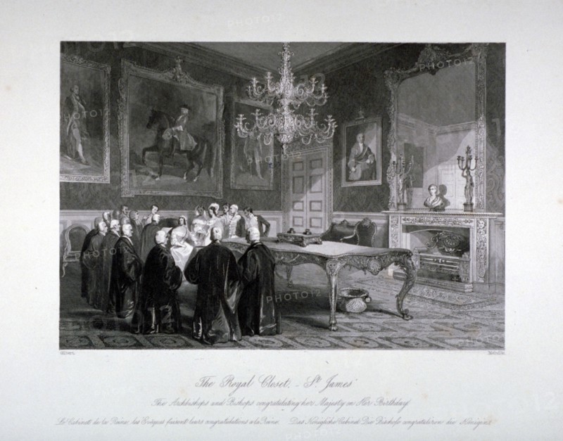 Interior view of the Royal Closet in St James's Palace, Westminster, London, c1840. Artist: Harden Sidney Melville