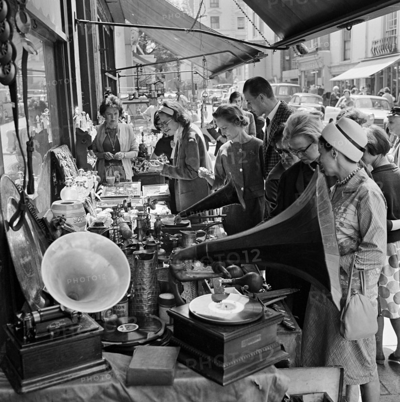 Street market, Portobello Road, London, 1962-1964