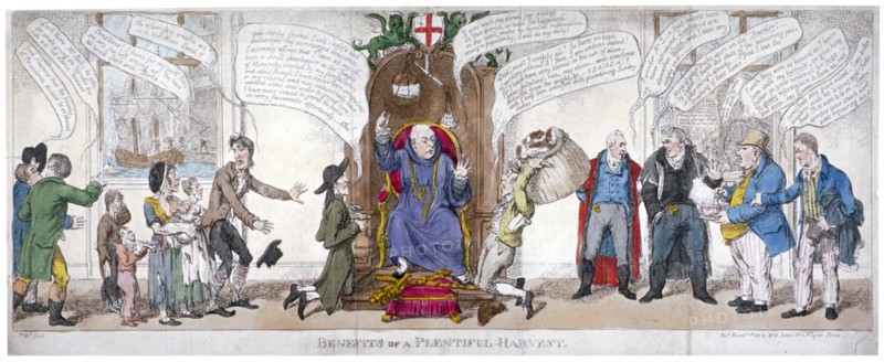 Benefits of a plentiful harvest', 1813. Artist: C Williams