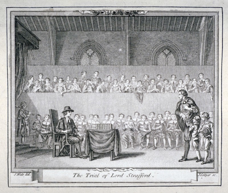 The Trial of Thomas Wentworth, Earl of Strafford, Westminster Hall, London, 1641 (c1750). Artist: J Collyer