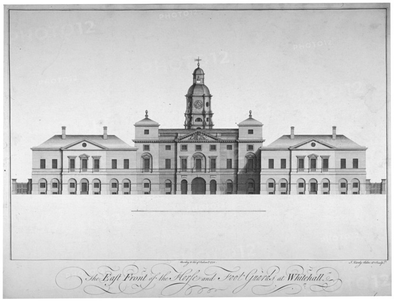 Elevation of the east front of Horse Guards, Westminster, London, 1752. Artist: John Vardy