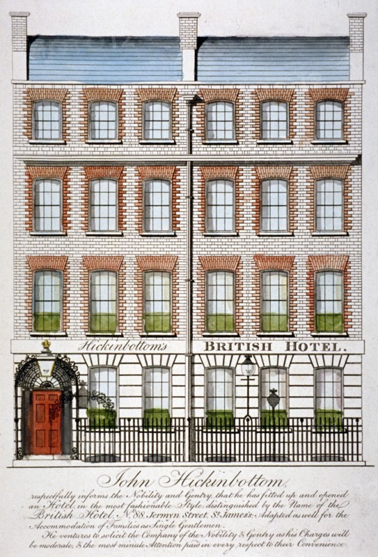 View of the British Hotel, Jermyn Street, London, c1820. Artist: Anon