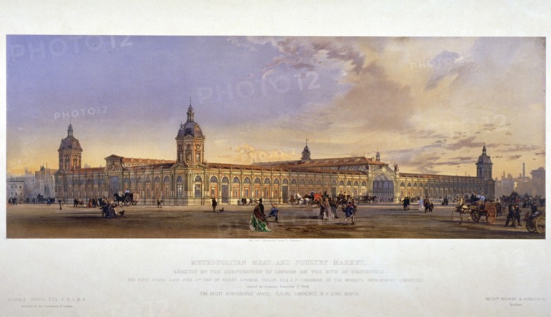 Smithfield Market, City of London, 1868. Artist: Kell Brothers