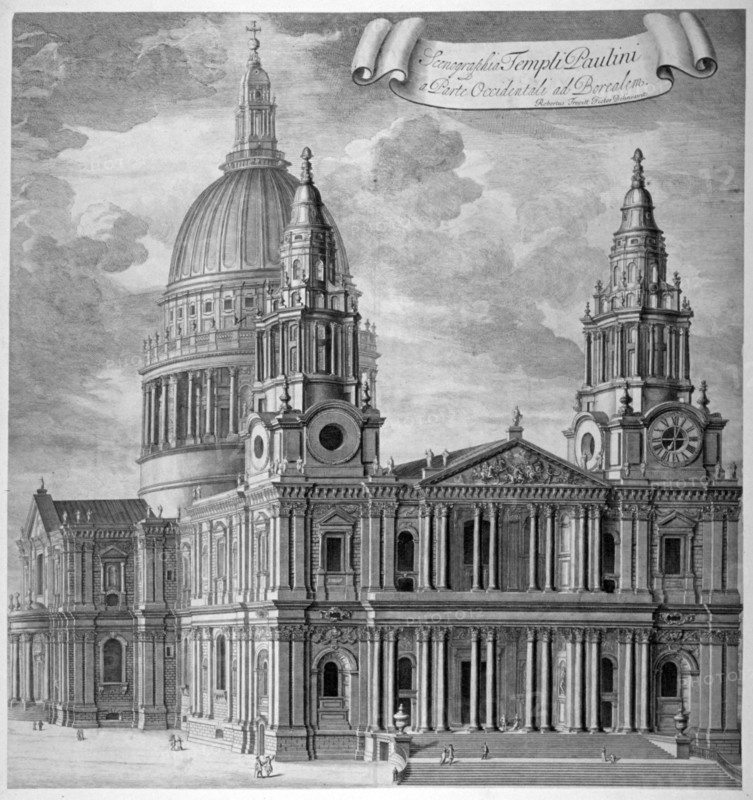 St Paul's Cathedral, City of London, c1715. Artist: Anon