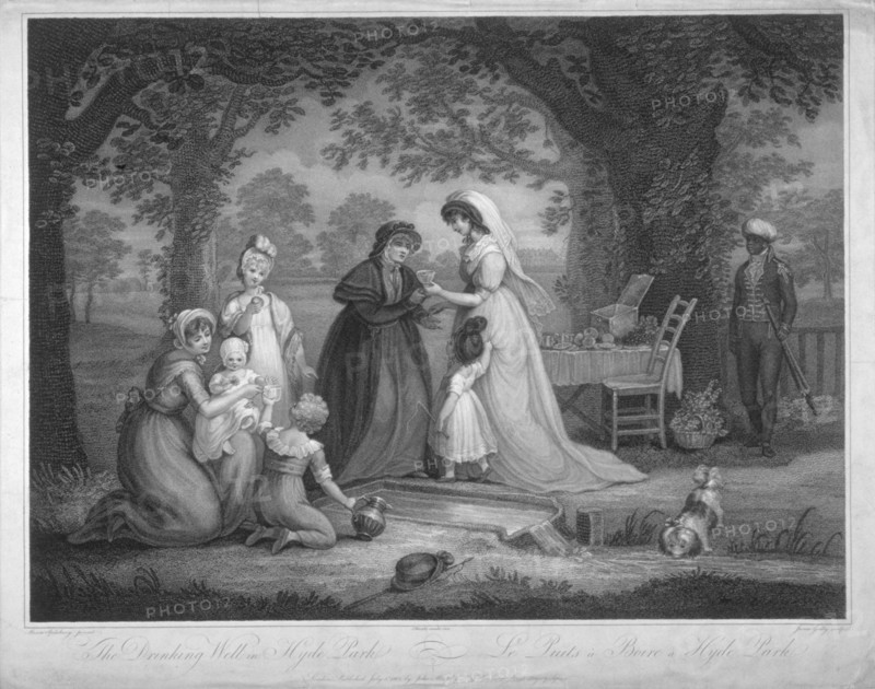 People in Hyde Park, London, 1802. Artist: James Godby