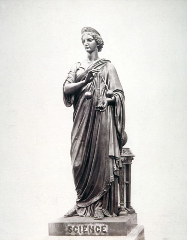 Bronze statue of Science, located on the north parapet of Holborn Viaduct, London, 1869. Artist: Henry Dixon