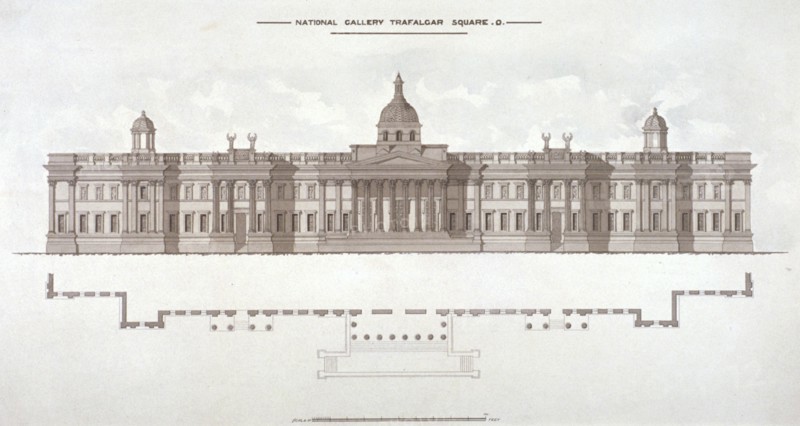 National Gallery, Trafalgar Square, Westminster, London, c1838. Artist: Anon