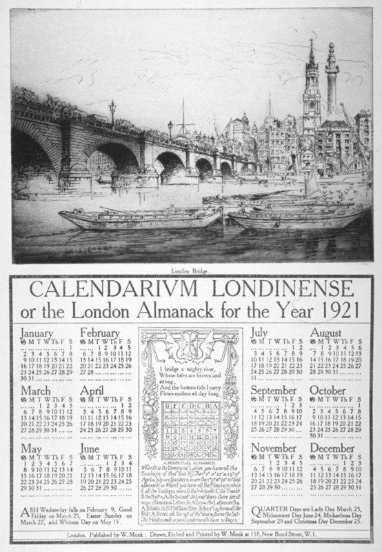 London Bridge (new), 1921. Artist: William Monk