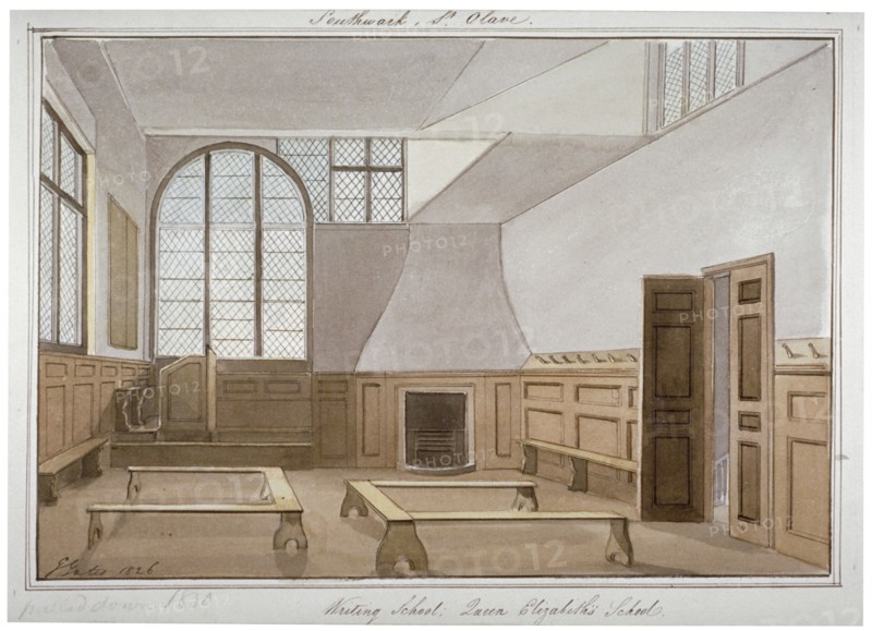 Interior view of St Olave's School on Tooley Street, Bermondsey, London, 1826. Artist: G Yates