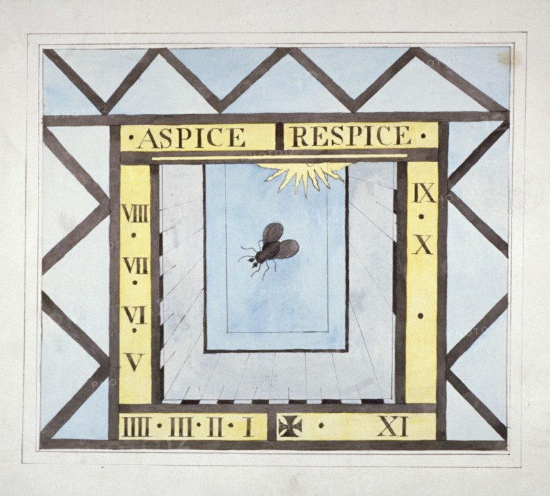 Design of a sundial at St Olave, Bermondsey, London, c1825. Artist: Anon