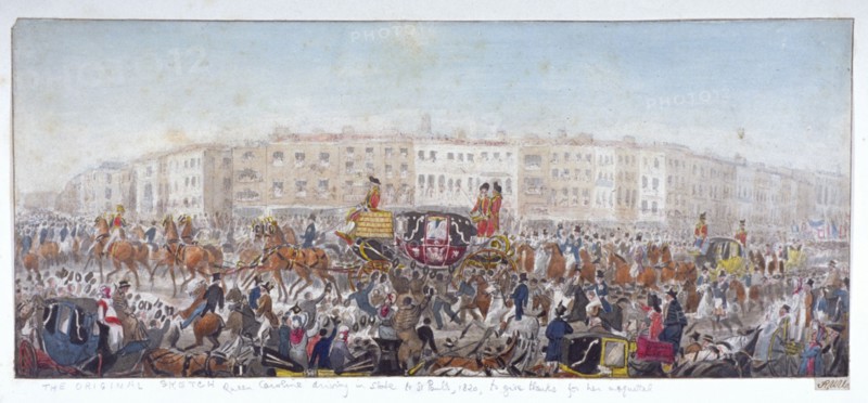 Queen Caroline travelling to St Paul's Cathedral, London, 20th November 1820 (1821). Artist: RWU