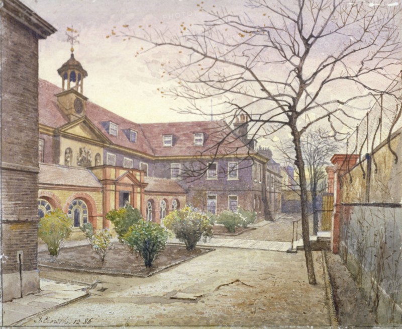 View of Grey Coat Hospital, Greycoat Place, Westminster, London, 1886. Artist: John Crowther