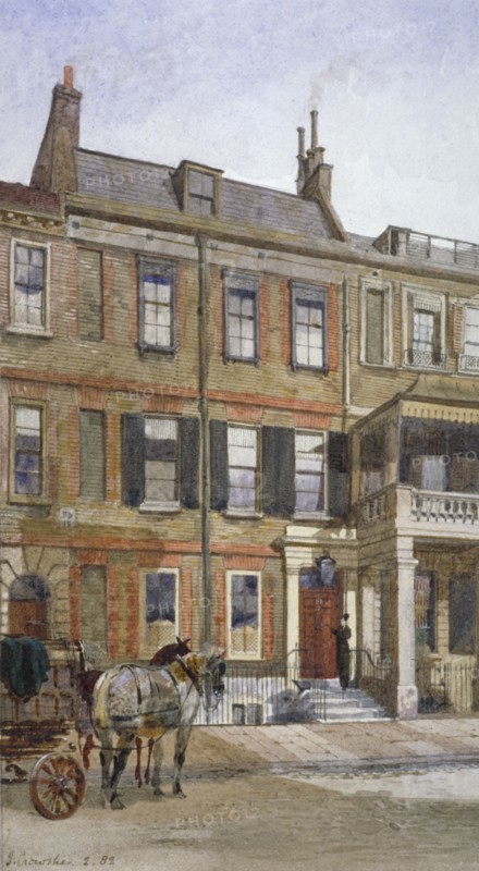 View of no 24 Cheyne Row, Chelsea, London, 1882. Artist: John Crowther