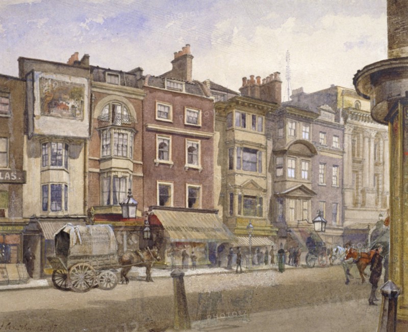 Nos 412-418 Strand, Westminster, London, 1887. Artist: John Crowther