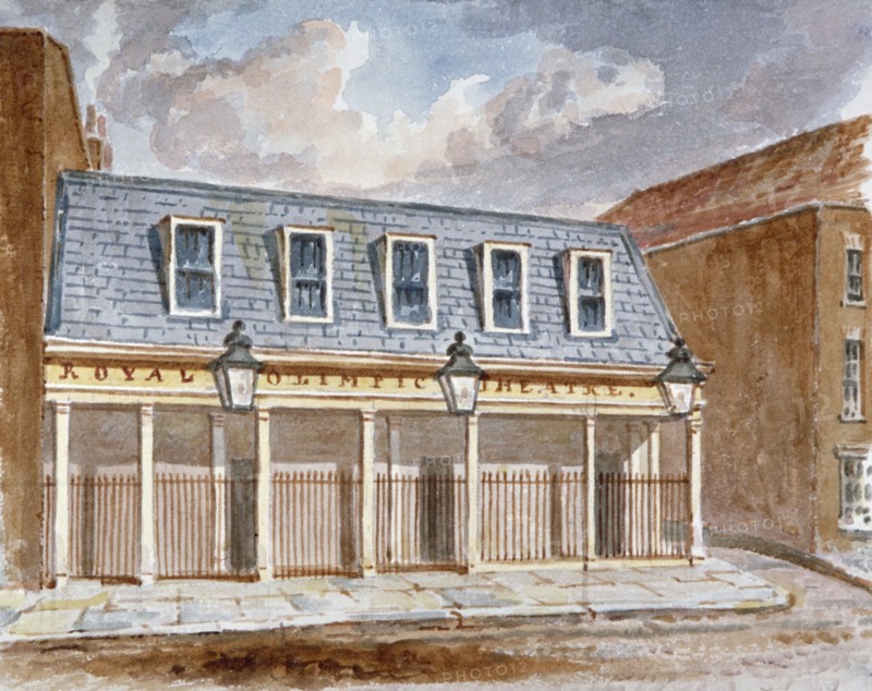 View of the Olympic Theatre, Wych Street, Westminster, London, 1825. Artist: Anon