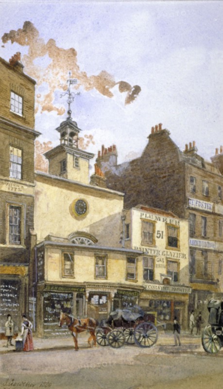 Church of St Ethelburga-the-Virgin within Bishopsgate, City of London, 1880. Artist: John Crowther