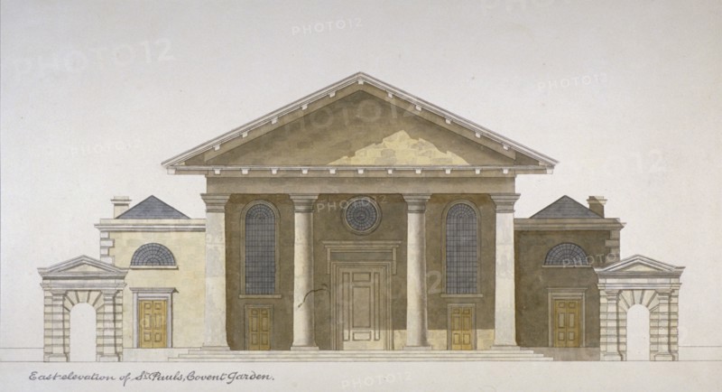 East elevation of the Church of St Paul, Covent Garden, London, c1830. Artist: Anon