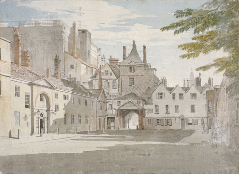 Scotland Yard with part of the Banqueting House, Whitehall, Westminster, London, c1776. Artist: Paul Sandby