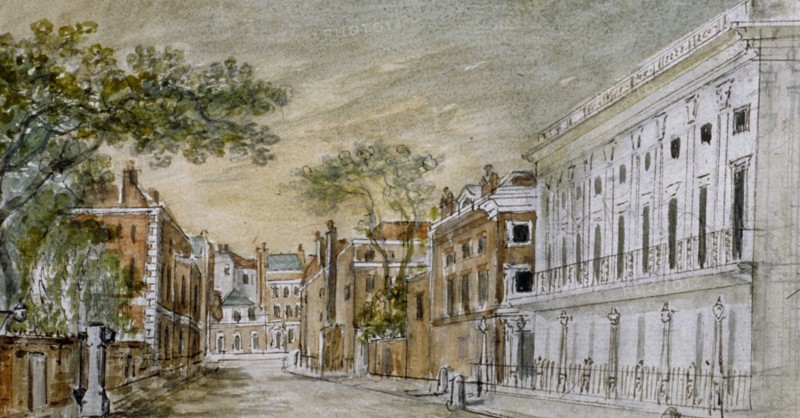 View along Vigo Lane, City of Westminster, London, 1793. Artist: John Bromley