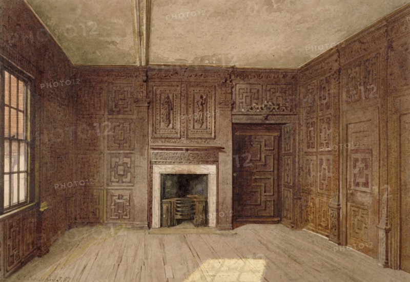 Interior view of the Compton Oak Room, Canonbury House, Islington, London, 1887. Artist: John Crowther