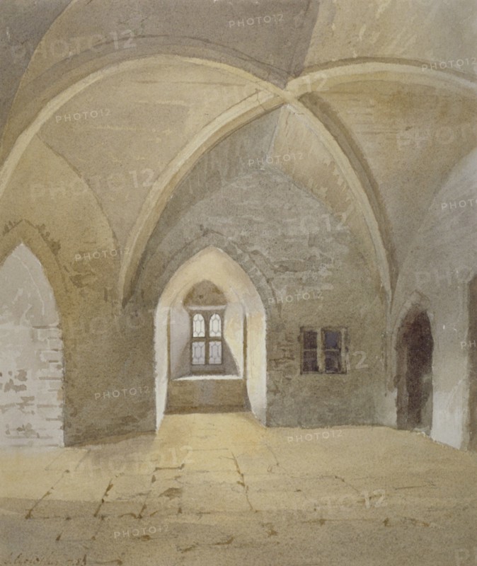 Interior view of the prison in the Bowyer Tower, Tower of London, Stepney, London, 1883. Artist: John Crowther