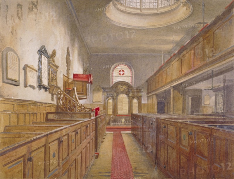 Interior of Holy Trinity, Minories, London, 1881. Artist: John Crowther