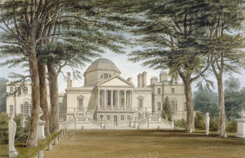 Front view of Chiswick House, Chiswick, Hounslow, London, 1822. Artist: John Chessell Buckler