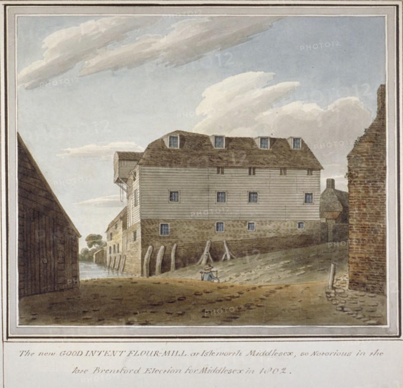 The Good Intent Flour Mill, Isleworth, Middlesex, c1802. Artist: Anon