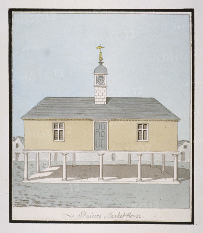Market house in the Market Square, Staines, Surrey, c1820. Artist: John Oldfield