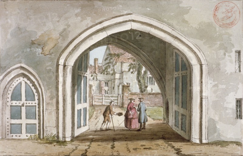 Entrance to Croydon Palace, Croydon, Surrey, c1800. Artist: Anon