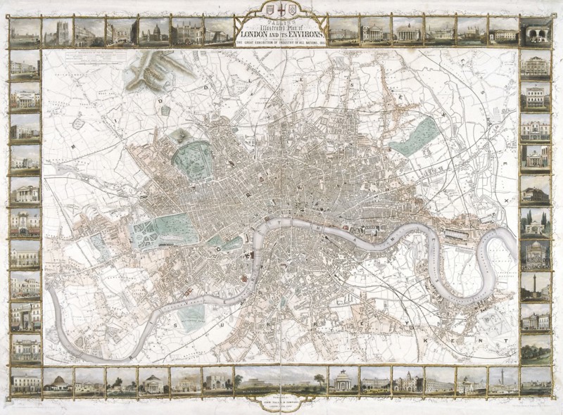 Map of London, 1851. Artist: H Lacey