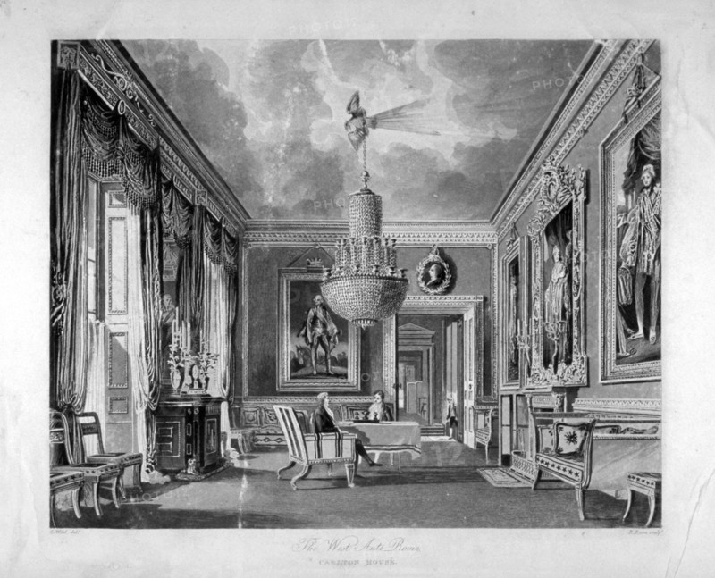 Interior view of the west ante-room in Carlton House, Westminster, London, 1818. Creator: Richard Gilson Reeve.
