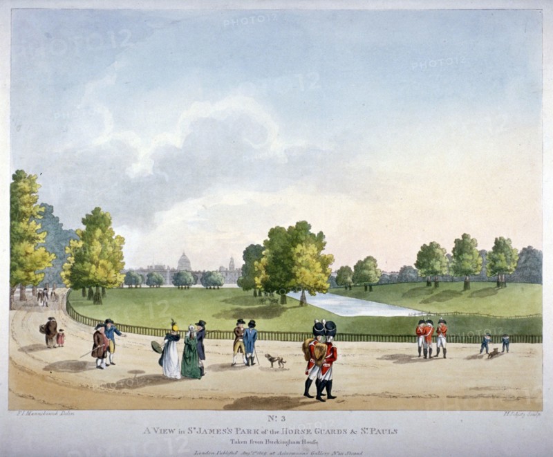 St James's Park, Westminster, London, 1809. Artist: Heinrich Schutz