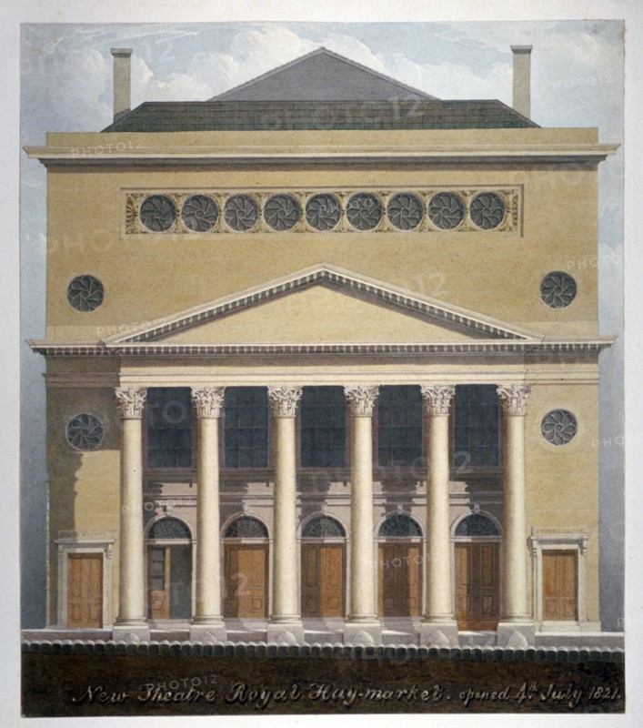 The new Theatre Royal, Haymarket, Westminster, London, 1821. Artist: Robert Blemmell Schnebbelie